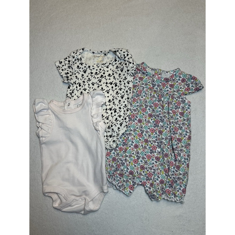 Baby Girl Clothes One Pieces Ruffles And Flowers 6 To 9 Months